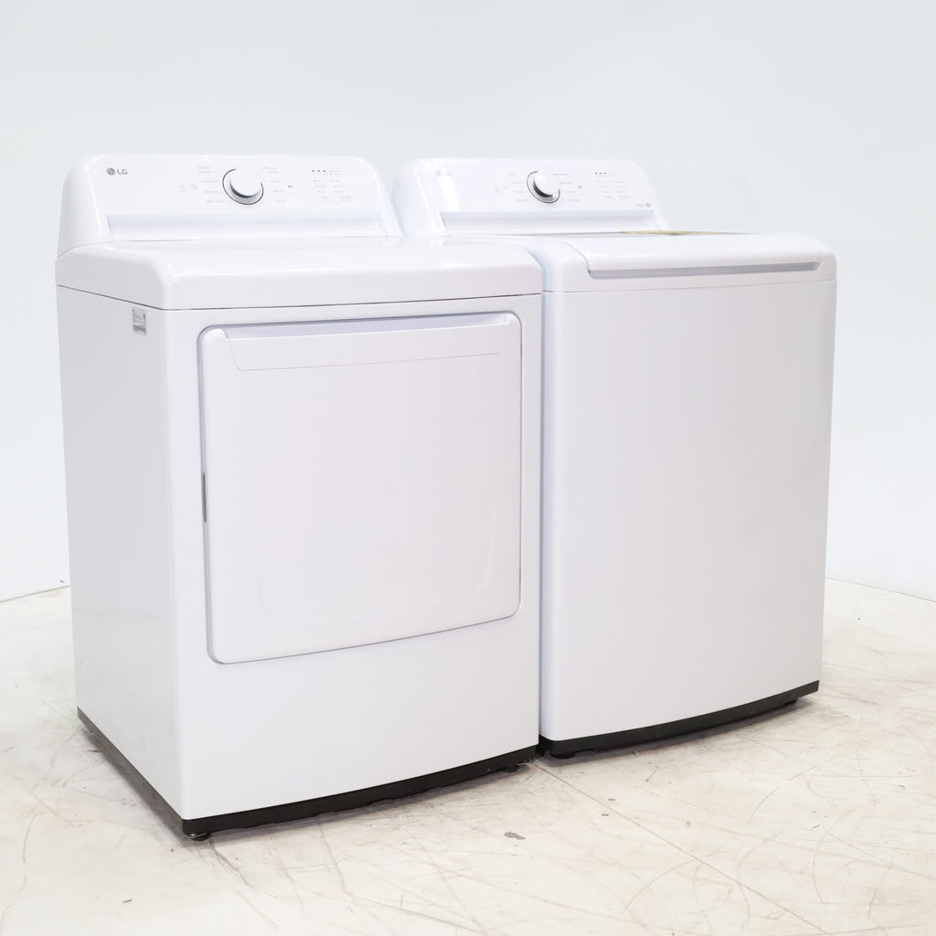 Pictures of ENERGY STAR LG 4.1 cu. ft. Top Load Washing Machine with 4-Way Agitator and  ENERGY STAR LG 7.3 cu. ft. Electric Dryer with Smart Diagnosis - Scratch & Dent - Minor - Neu Appliance Outlet - Discount Appliance Outlet in Austin, Tx