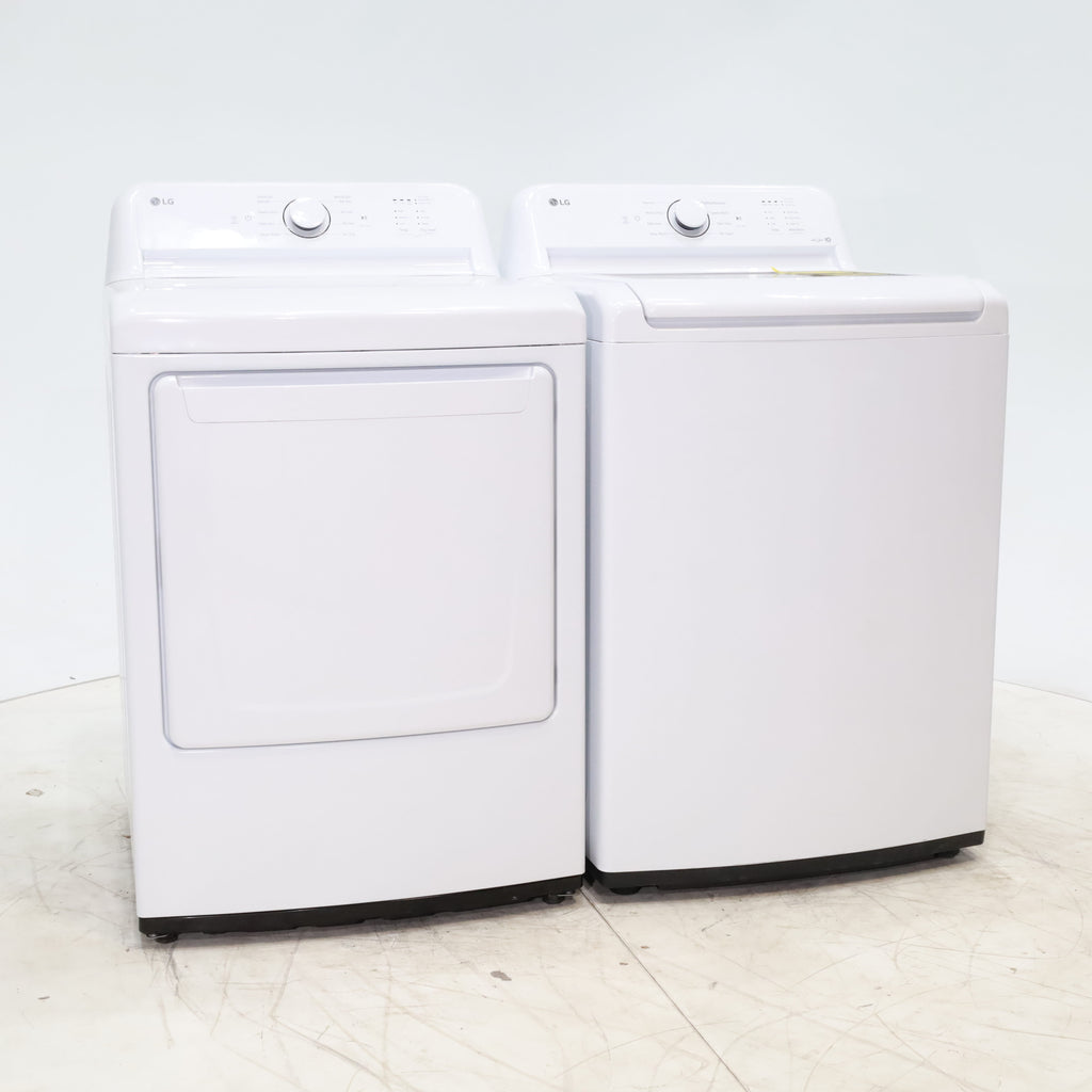 Pictures of ENERGY STAR LG 4.1 cu. ft. Top Load Washing Machine with 4-Way Agitator and  ENERGY STAR LG 7.3 cu. ft. Electric Dryer with Smart Diagnosis - Scratch & Dent - Minor - Neu Appliance Outlet - Discount Appliance Outlet in Austin, Tx