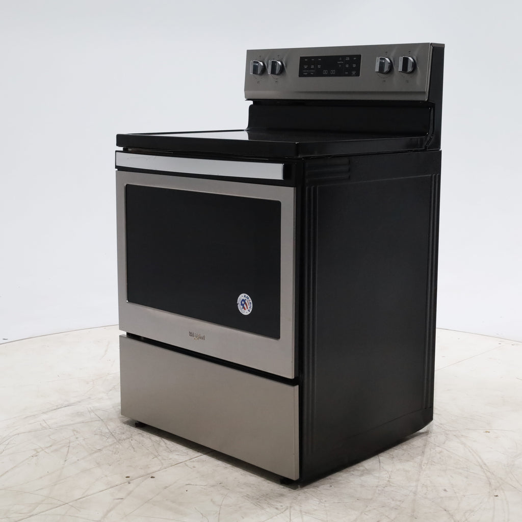 Pictures of Fingerprint Resistant Stainless Steel Whirlpool 5.3 cu. ft. Freestanding 5 Heating Element Smooth Cooktop Range with Convection - Certified Refurbished - Neu Appliance Outlet - Discount Appliance Outlet in Austin, Tx