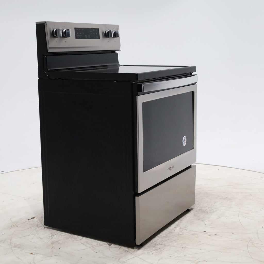 Pictures of Fingerprint Resistant Stainless Steel Whirlpool 5.3 cu. ft. Freestanding 5 Heating Element Smooth Cooktop Range with Convection - Certified Refurbished - Neu Appliance Outlet - Discount Appliance Outlet in Austin, Tx