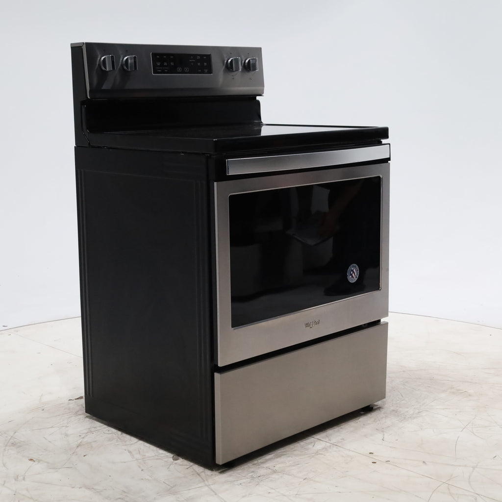 Pictures of Fingerprint Resistant Stainless Steel Whirlpool 5.3 cu. ft. Freestanding 5 Heating Element Smooth Cooktop Range with Convection - Certified Refurbished - Neu Appliance Outlet - Discount Appliance Outlet in Austin, Tx