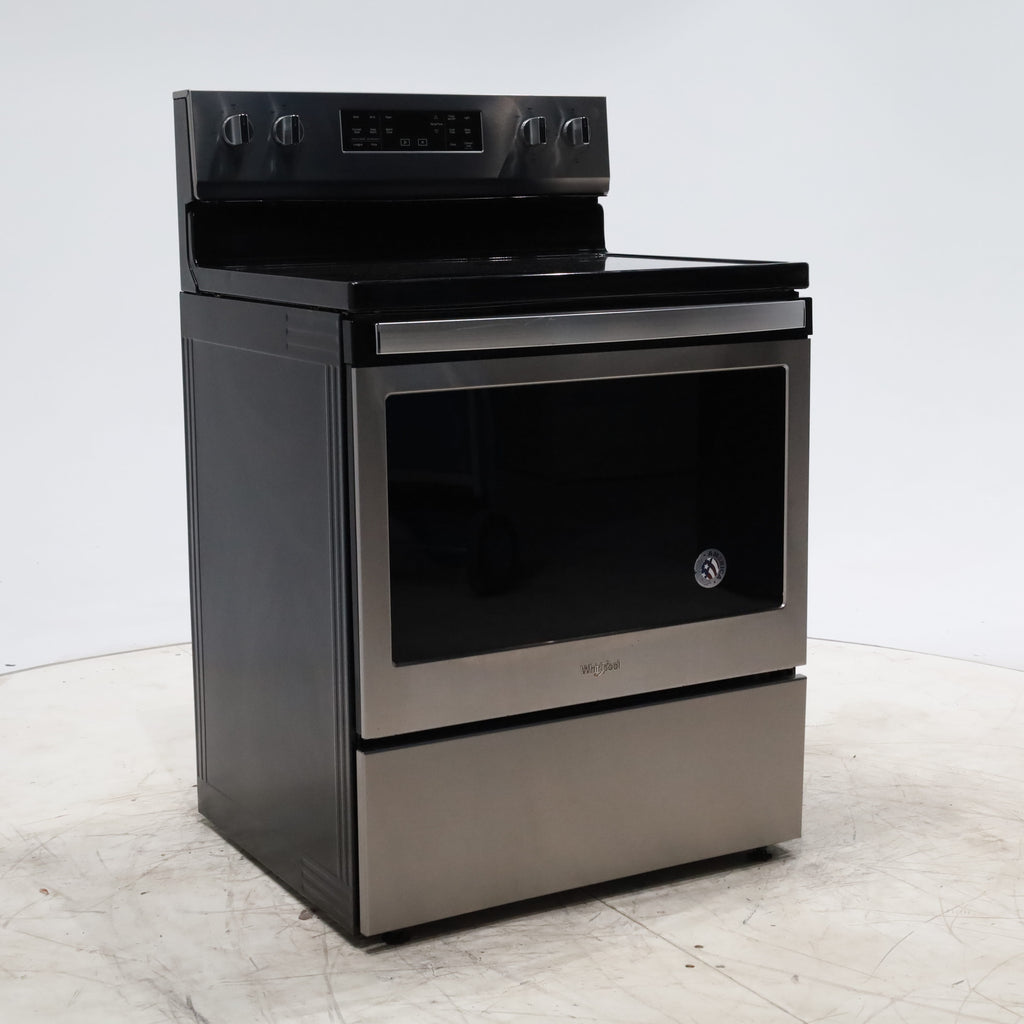 Pictures of Fingerprint Resistant Stainless Steel Whirlpool 5.3 cu. ft. Freestanding 5 Heating Element Smooth Cooktop Range with Convection - Certified Refurbished - Neu Appliance Outlet - Discount Appliance Outlet in Austin, Tx