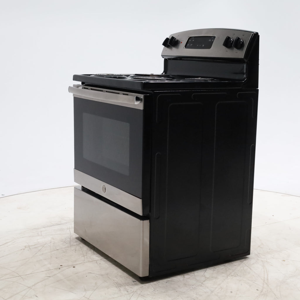 Pictures of Black with Stainless Steel GE 5.0 cu. ft. Freestanding 4 Element Electric Range with Sensi-Temp Technology - Certified Refurbished - Neu Appliance Outlet - Discount Appliance Outlet in Austin, Tx