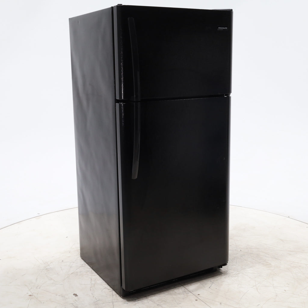 Pictures of 30 in. Wide Black Frigidaire 18 cu. ft. Top Freezer Refrigerator with Reversible Doors - Certified Refurbished - Neu Appliance Outlet - Discount Appliance Outlet in Austin, Tx