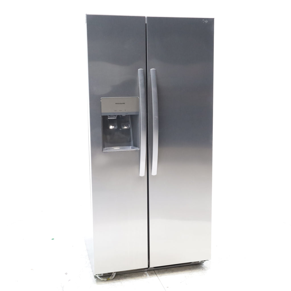Pictures of 33" Wide Stainless Steel Frigidaire 22.3 cu. ft. ENERGY STAR Side by Side Refrigerator with Exterior Water and Ice Dispenser - Scratch & Dent - Minor - Neu Appliance Outlet - Discount Appliance Outlet in Austin, Tx