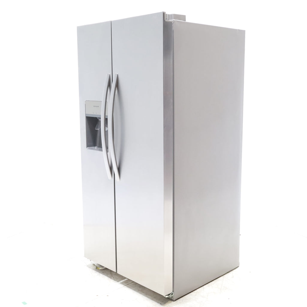 Pictures of 33" Wide Stainless Steel Frigidaire 22.3 cu. ft. ENERGY STAR Side by Side Refrigerator with Exterior Water and Ice Dispenser - Scratch & Dent - Minor - Neu Appliance Outlet - Discount Appliance Outlet in Austin, Tx