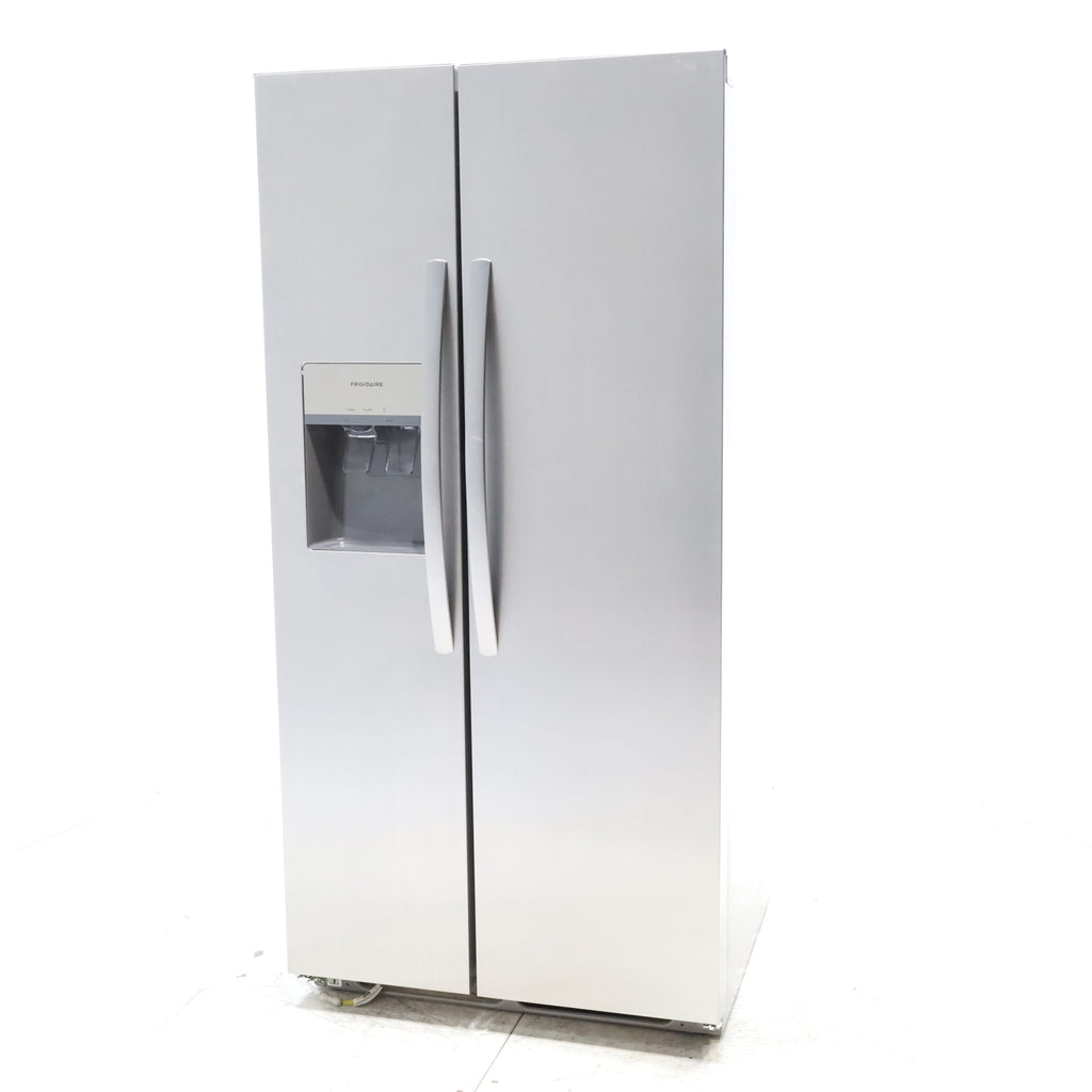 Pictures of 33" Wide Stainless Steel Frigidaire 22.3 cu. ft. ENERGY STAR Side by Side Refrigerator with Exterior Water and Ice Dispenser - Scratch & Dent - Minor - Neu Appliance Outlet - Discount Appliance Outlet in Austin, Tx