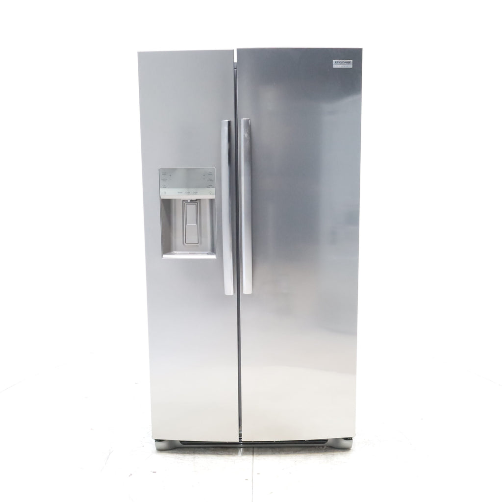 Pictures of Smudge Proof Stainless Steel ENERGY STAR Frigidaire Gallery 25.6 cu. ft. Side by Side Refrigerator with Exterior Water and Ice Dispenser - Scratch & Dent - Minor - Neu Appliance Outlet - Discount Appliance Outlet in Austin, Tx