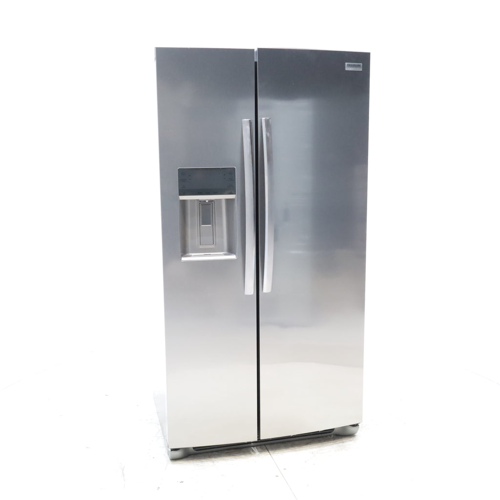 Pictures of Smudge Proof Stainless Steel ENERGY STAR Frigidaire Gallery 25.6 cu. ft. Side by Side Refrigerator with Exterior Water and Ice Dispenser - Scratch & Dent - Minor - Neu Appliance Outlet - Discount Appliance Outlet in Austin, Tx