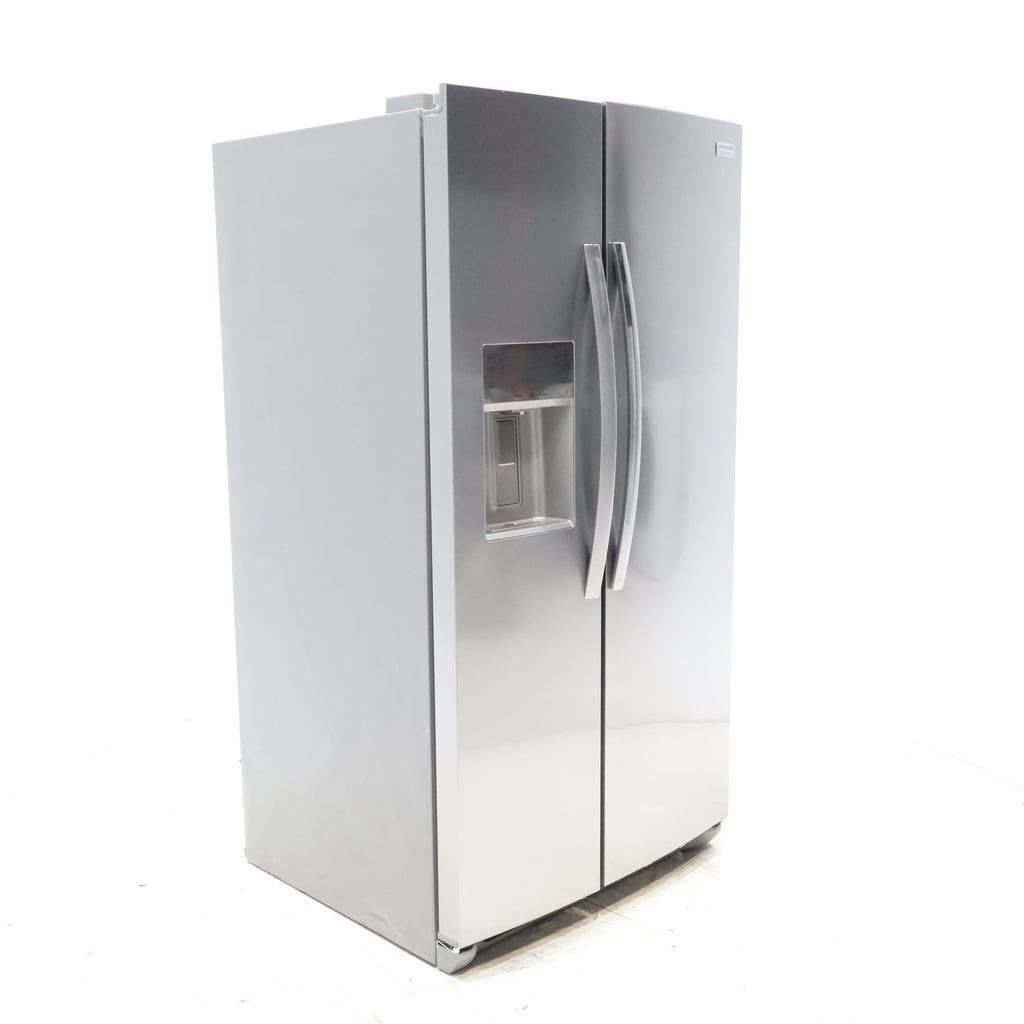 Pictures of Smudge Proof Stainless Steel ENERGY STAR Frigidaire Gallery 25.6 cu. ft. Side by Side Refrigerator with Exterior Water and Ice Dispenser - Scratch & Dent - Minor - Neu Appliance Outlet - Discount Appliance Outlet in Austin, Tx
