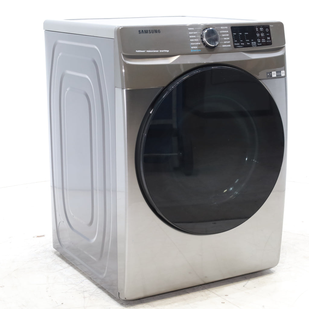 Pictures of Platinum Samsung 7.5 cu. ft. Front Load Electric Dryer with Steam- Scratch & Dent - Minor - Neu Appliance Outlet - Discount Appliance Outlet in Austin, Tx