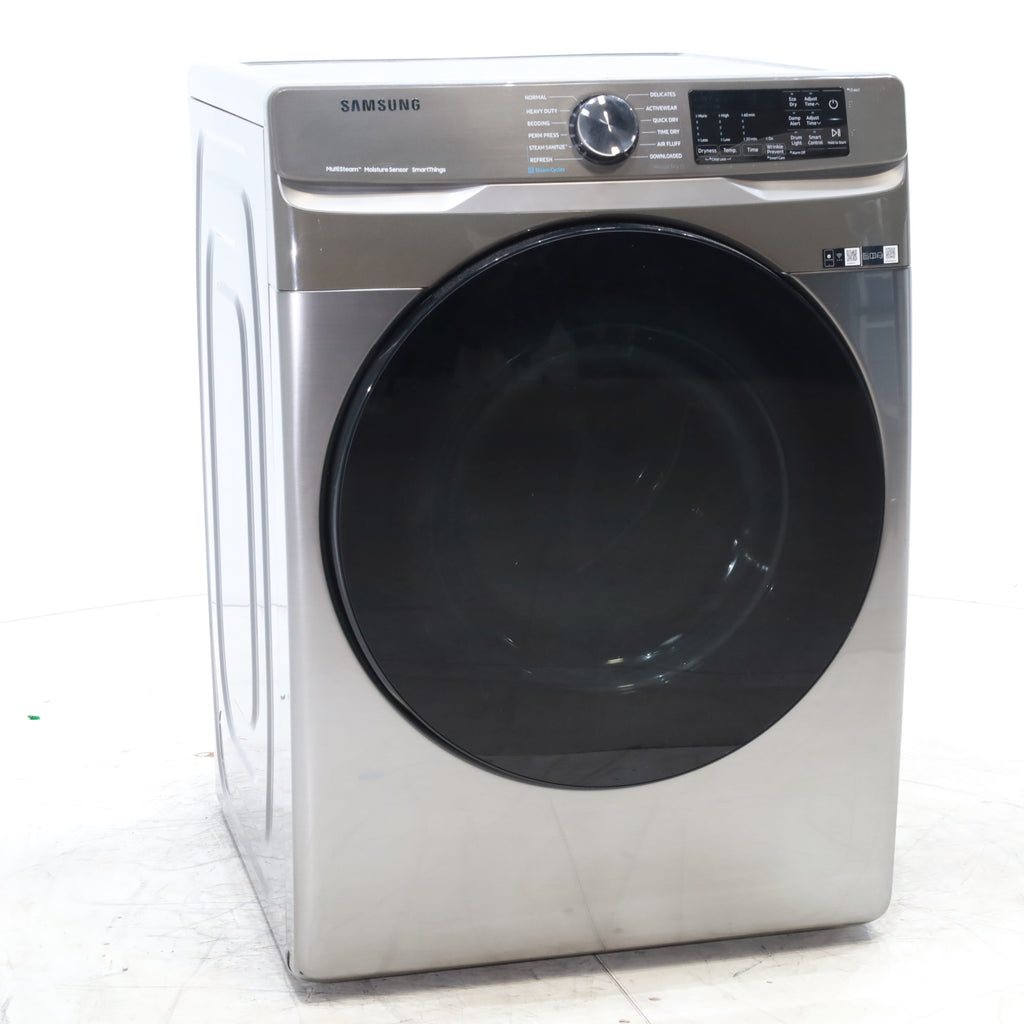 Pictures of Platinum Samsung 7.5 cu. ft. Front Load Electric Dryer with Steam- Scratch & Dent - Minor - Neu Appliance Outlet - Discount Appliance Outlet in Austin, Tx