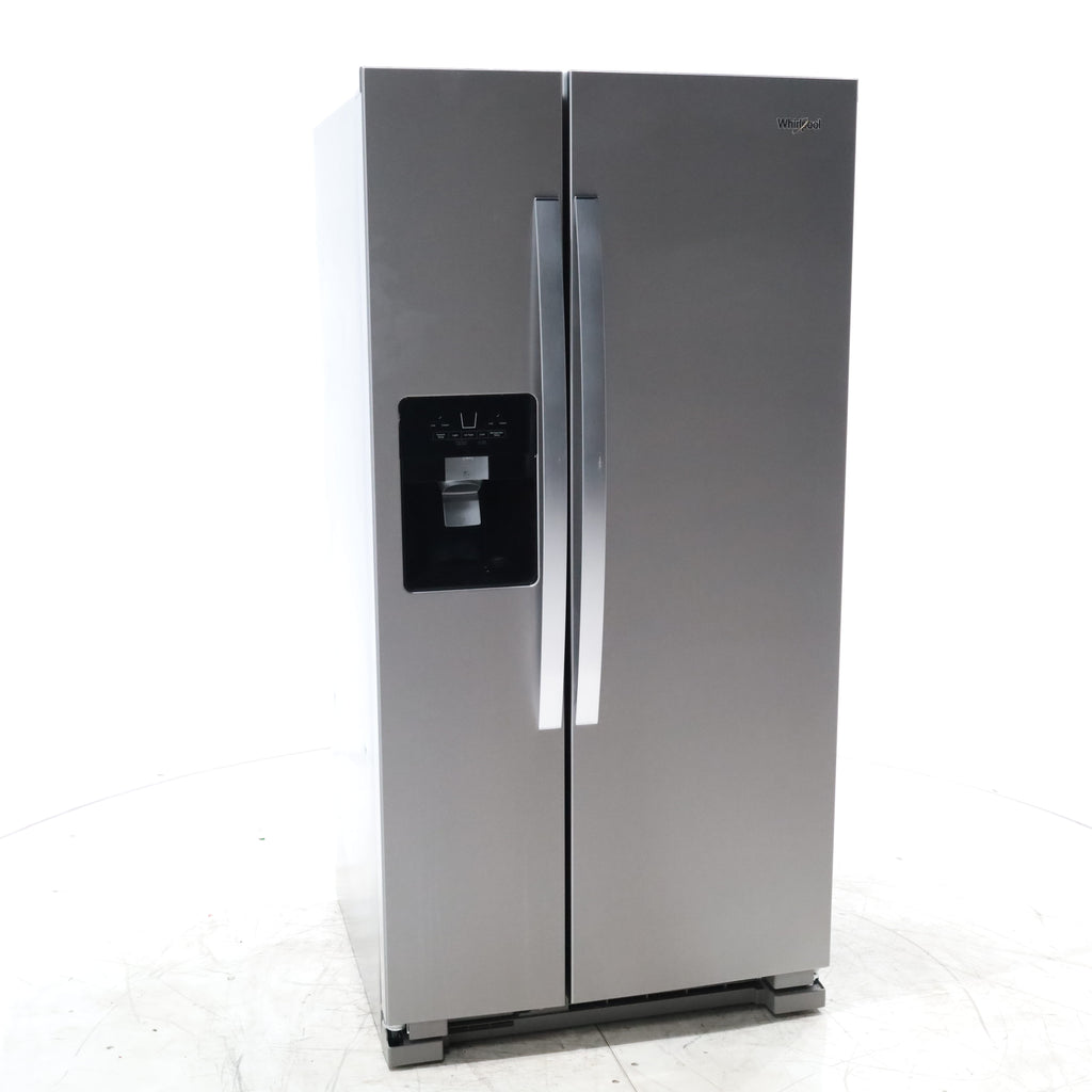 Pictures of 33 in. Wide Fingerprint-Resistant Stainless Steel Whirlpool 21.4 cu. ft. Side by Side Refrigerator with In Door Ice and Water Dispenser - Scratch & Dent - Minor - Neu Appliance Outlet - Discount Appliance Outlet in Austin, Tx
