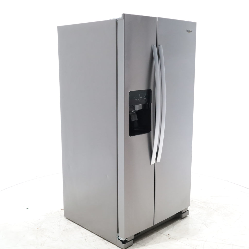 Pictures of 33 in. Wide Fingerprint-Resistant Stainless Steel Whirlpool 21.4 cu. ft. Side by Side Refrigerator with In Door Ice and Water Dispenser - Scratch & Dent - Minor - Neu Appliance Outlet - Discount Appliance Outlet in Austin, Tx