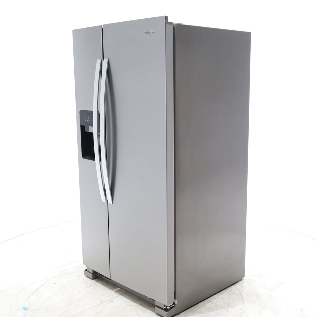 Pictures of 33 in. Wide Fingerprint-Resistant Stainless Steel Whirlpool 21.4 cu. ft. Side by Side Refrigerator with In Door Ice and Water Dispenser - Scratch & Dent - Minor - Neu Appliance Outlet - Discount Appliance Outlet in Austin, Tx