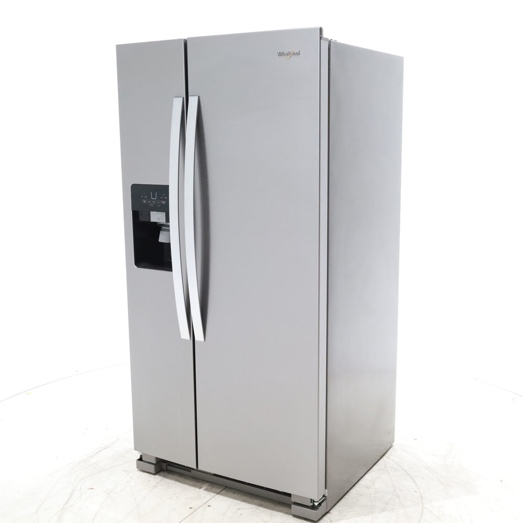 Pictures of 33 in. Wide Fingerprint-Resistant Stainless Steel Whirlpool 21.4 cu. ft. Side by Side Refrigerator with In Door Ice and Water Dispenser - Scratch & Dent - Minor - Neu Appliance Outlet - Discount Appliance Outlet in Austin, Tx