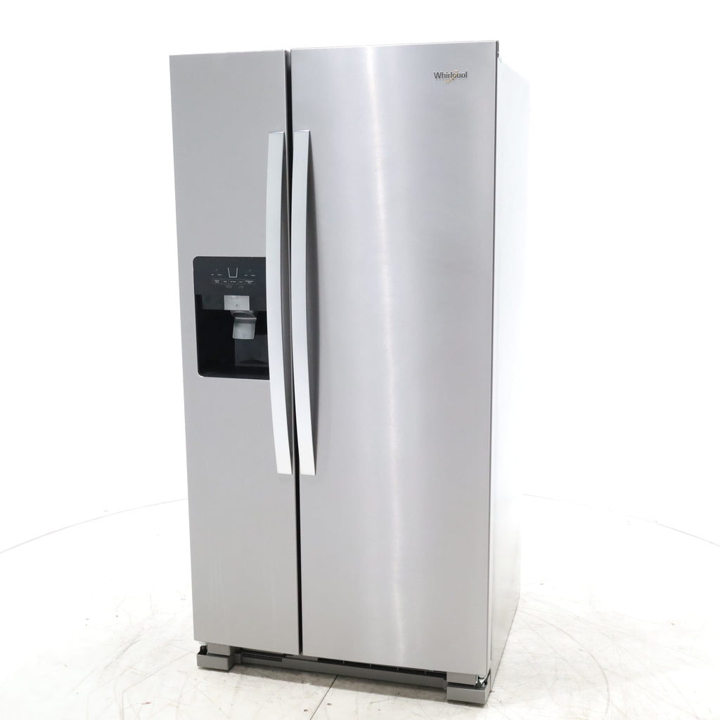 Pictures of 33 in. Wide Fingerprint-Resistant Stainless Steel Whirlpool 21.4 cu. ft. Side by Side Refrigerator with In Door Ice and Water Dispenser - Scratch & Dent - Minor - Neu Appliance Outlet - Discount Appliance Outlet in Austin, Tx