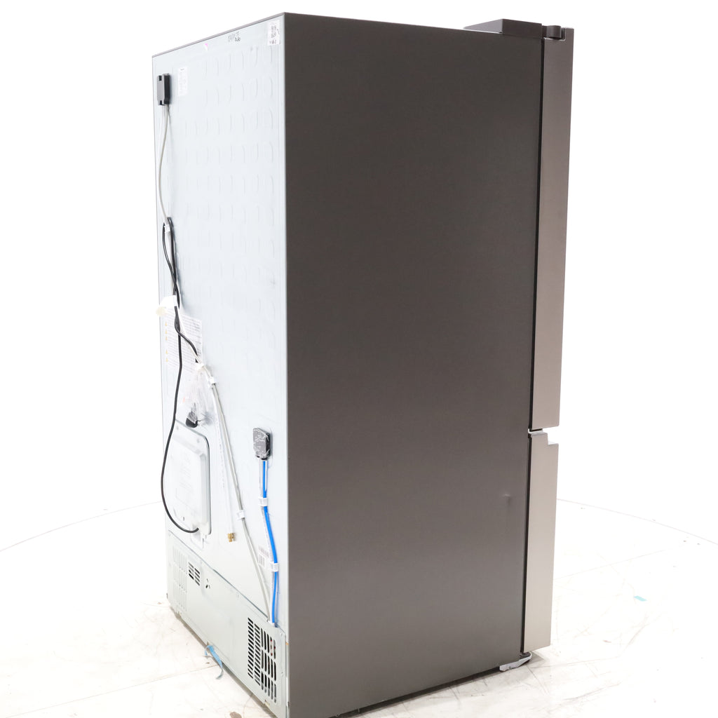 Pictures of Fingerprint Resistant Brushed Steel ENERGY STAR Hisense 26.6 cu. ft. 3 Door French Door Refrigerator with Icemaker and Internal Water Dispenser - Scratch & Dent - Minor - Neu Appliance Outlet - Discount Appliance Outlet in Austin, Tx