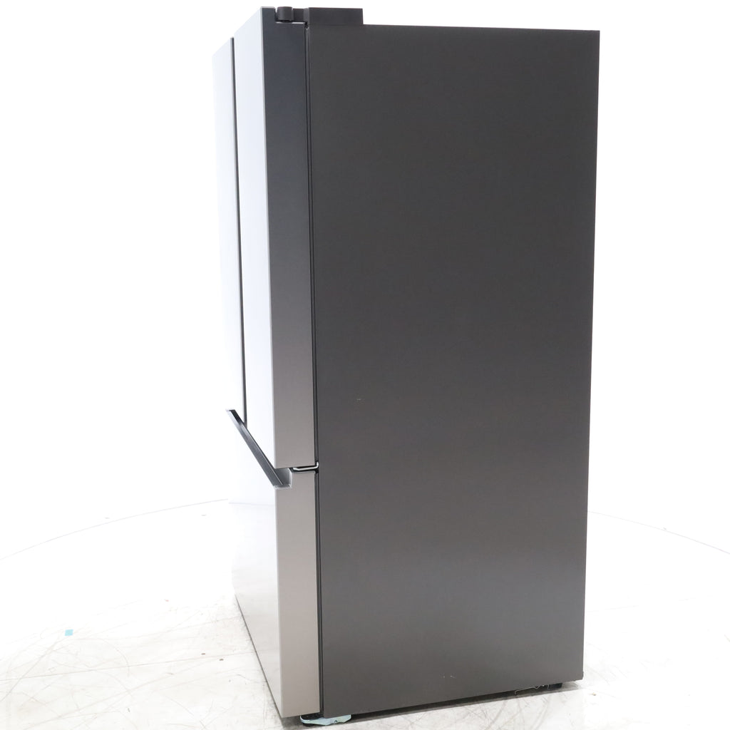 Pictures of Fingerprint Resistant Brushed Steel ENERGY STAR Hisense 26.6 cu. ft. 3 Door French Door Refrigerator with Icemaker and Internal Water Dispenser - Scratch & Dent - Minor - Neu Appliance Outlet - Discount Appliance Outlet in Austin, Tx