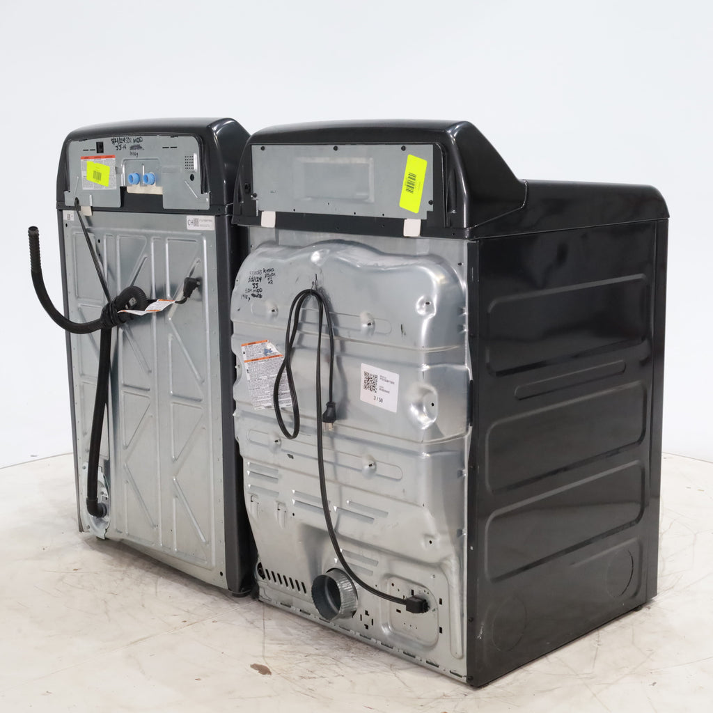 Pictures of Diamond Gray ENERGY STAR GE Profile 5.4 cu. ft. Top Load Washing Machine with FlexDispense and Diamond Gray ENERGY STAR GE Profile 7.4 cu. ft. Gas Dryer with Steam - Scratch & Dent - Moderate - Neu Appliance Outlet - Discount Appliance Outlet in Austin, Tx