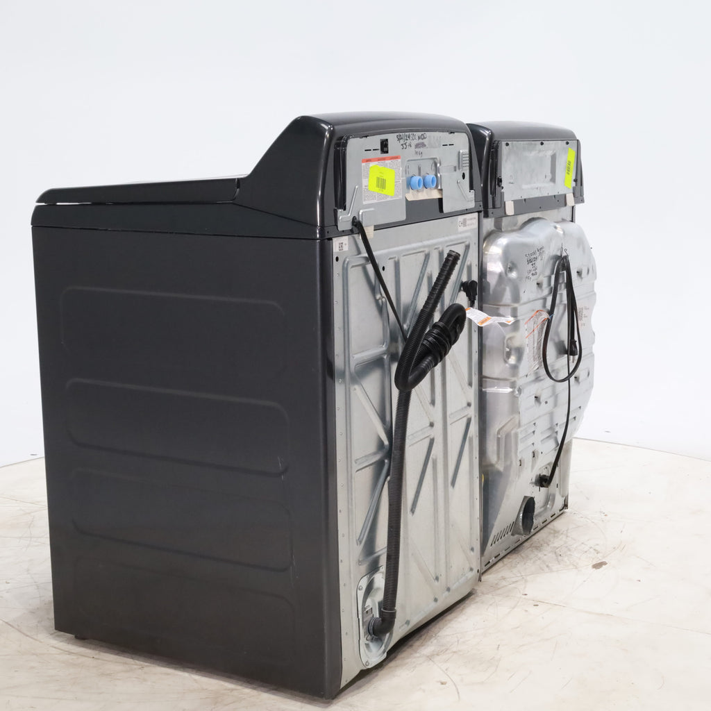 Pictures of Diamond Gray ENERGY STAR GE Profile 5.4 cu. ft. Top Load Washing Machine with FlexDispense and Diamond Gray ENERGY STAR GE Profile 7.4 cu. ft. Gas Dryer with Steam - Scratch & Dent - Moderate - Neu Appliance Outlet - Discount Appliance Outlet in Austin, Tx