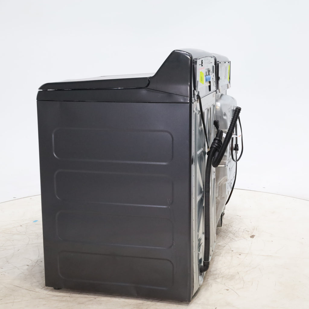 Pictures of Diamond Gray ENERGY STAR GE Profile 5.4 cu. ft. Top Load Washing Machine with FlexDispense and Diamond Gray ENERGY STAR GE Profile 7.4 cu. ft. Gas Dryer with Steam - Scratch & Dent - Moderate - Neu Appliance Outlet - Discount Appliance Outlet in Austin, Tx