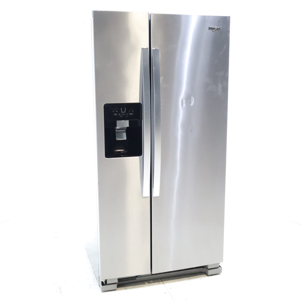 Pictures of 33 in. Wide Fingerprint-Resistant Stainless Steel Whirlpool 21.4 cu. ft. Side by Side Refrigerator with In Door Ice and Water Dispenser - Certified Refurbished - Neu Appliance Outlet - Discount Appliance Outlet in Austin, Tx