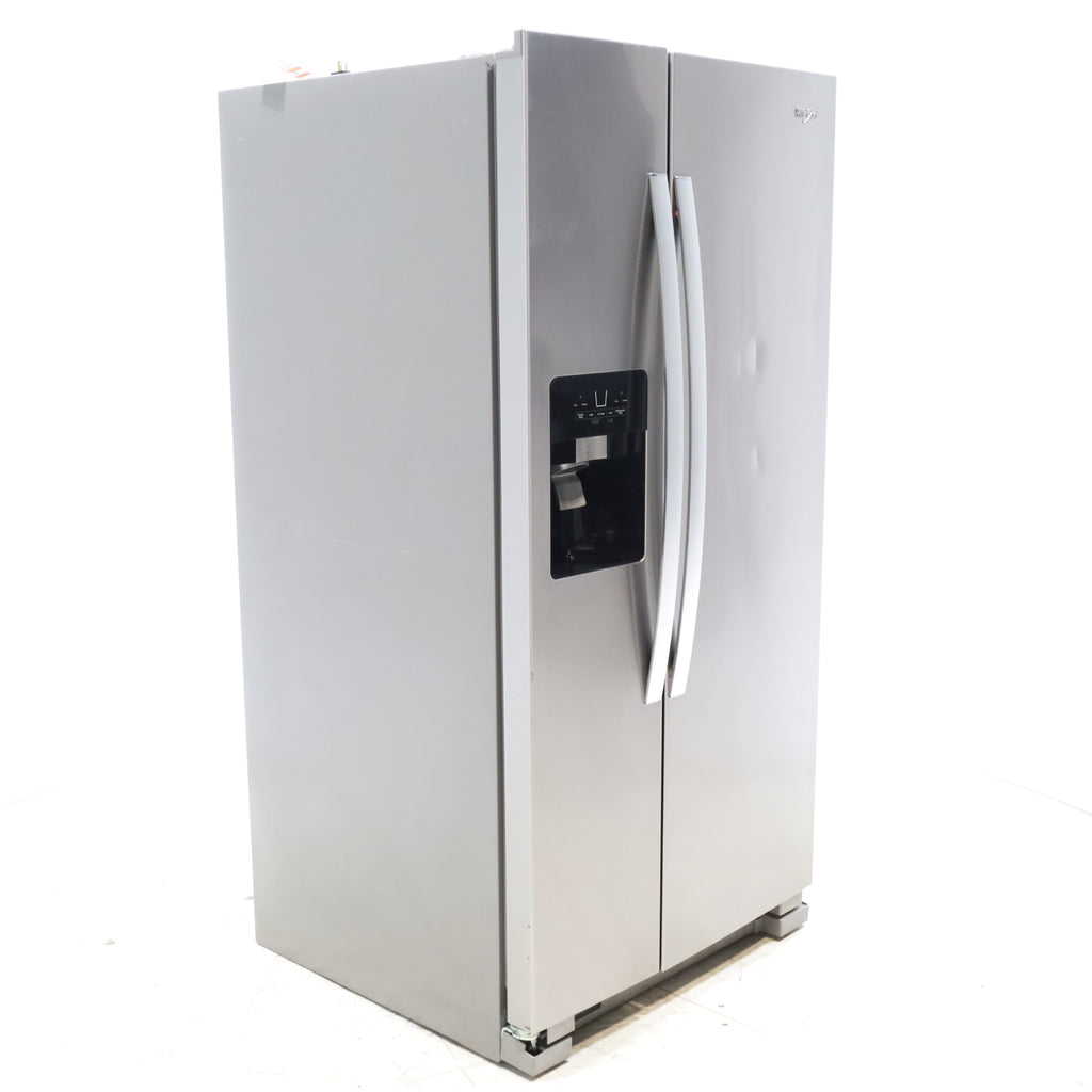 Pictures of 33 in. Wide Fingerprint-Resistant Stainless Steel Whirlpool 21.4 cu. ft. Side by Side Refrigerator with In Door Ice and Water Dispenser - Certified Refurbished - Neu Appliance Outlet - Discount Appliance Outlet in Austin, Tx