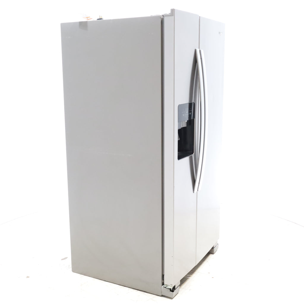 Pictures of 33 in. Wide Fingerprint-Resistant Stainless Steel Whirlpool 21.4 cu. ft. Side by Side Refrigerator with In Door Ice and Water Dispenser - Certified Refurbished - Neu Appliance Outlet - Discount Appliance Outlet in Austin, Tx