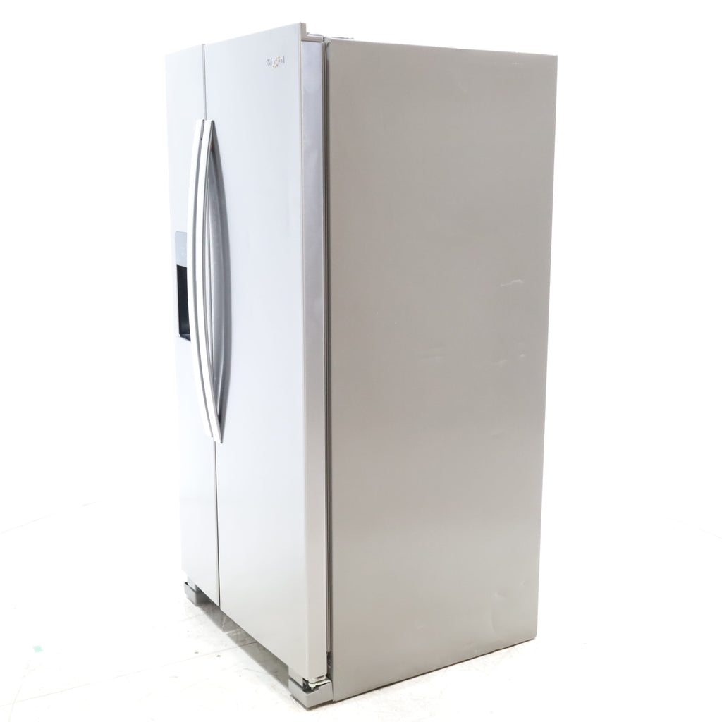 Pictures of 33 in. Wide Fingerprint-Resistant Stainless Steel Whirlpool 21.4 cu. ft. Side by Side Refrigerator with In Door Ice and Water Dispenser - Certified Refurbished - Neu Appliance Outlet - Discount Appliance Outlet in Austin, Tx