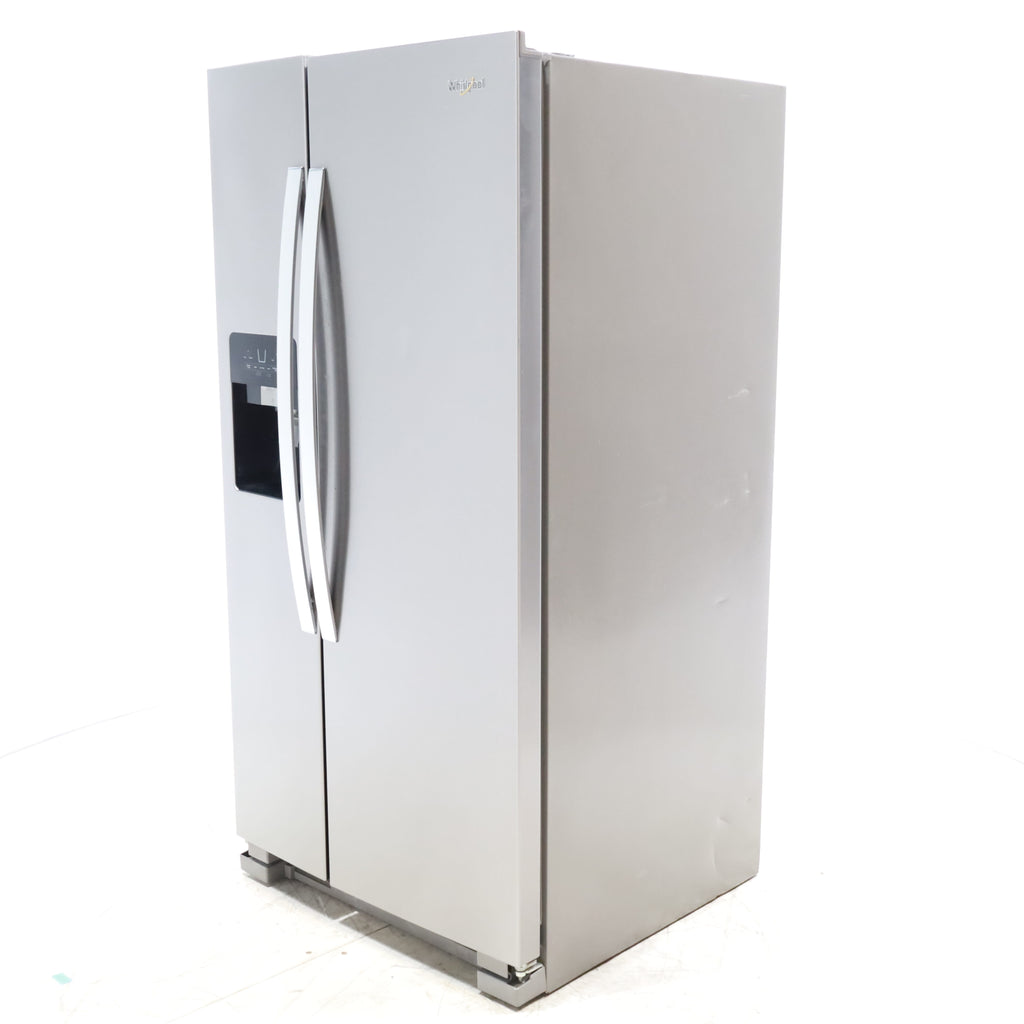 Pictures of 33 in. Wide Fingerprint-Resistant Stainless Steel Whirlpool 21.4 cu. ft. Side by Side Refrigerator with In Door Ice and Water Dispenser - Certified Refurbished - Neu Appliance Outlet - Discount Appliance Outlet in Austin, Tx