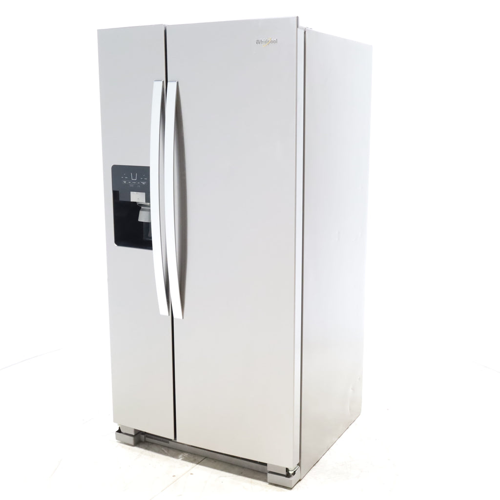 Pictures of 33 in. Wide Fingerprint-Resistant Stainless Steel Whirlpool 21.4 cu. ft. Side by Side Refrigerator with In Door Ice and Water Dispenser - Certified Refurbished - Neu Appliance Outlet - Discount Appliance Outlet in Austin, Tx