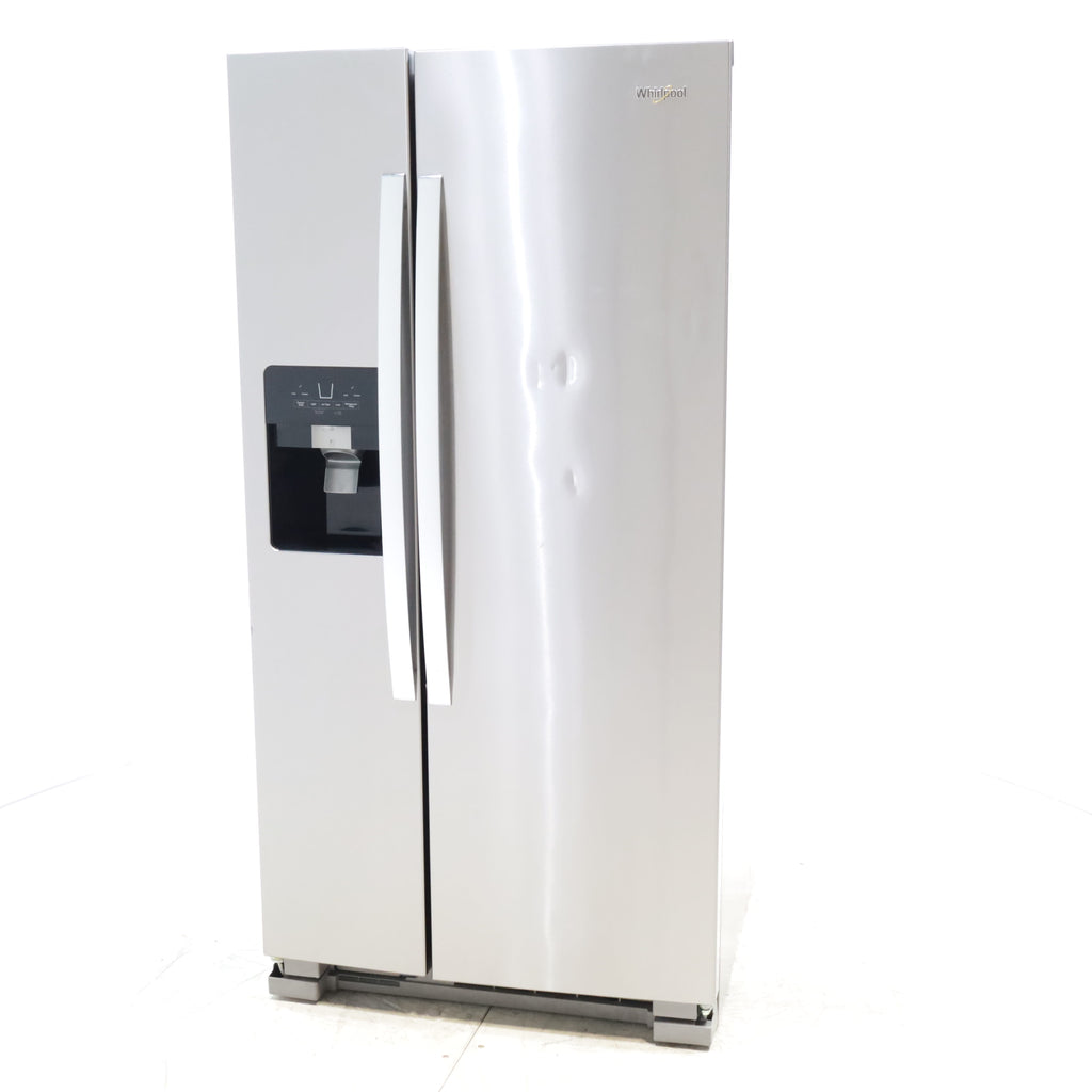 Pictures of 33 in. Wide Fingerprint-Resistant Stainless Steel Whirlpool 21.4 cu. ft. Side by Side Refrigerator with In Door Ice and Water Dispenser - Certified Refurbished - Neu Appliance Outlet - Discount Appliance Outlet in Austin, Tx