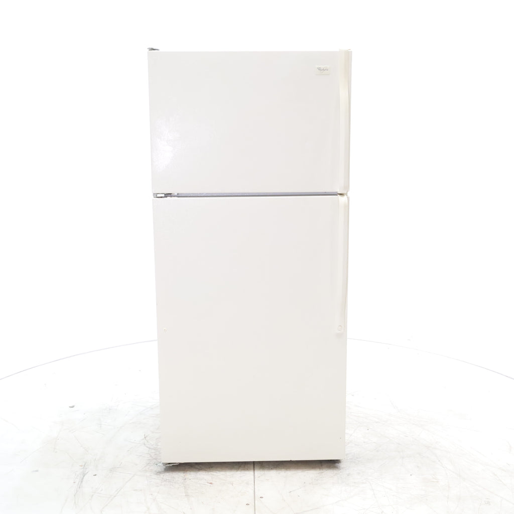 Pictures of 28" Wide Biscuit (Off White) 14.4 cu ft Whirlpool Top and Bottom Refrigerator with Up-Front Temperature Control Knobs - Certified Refurbished - Neu Appliance Outlet - Discount Appliance Outlet in Austin, Tx