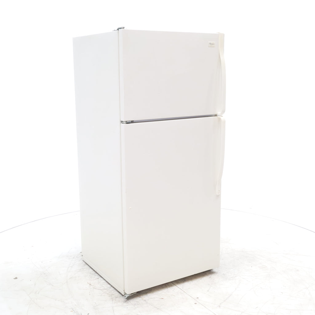 Pictures of 28" Wide Biscuit (Off White) 14.4 cu ft Whirlpool Top and Bottom Refrigerator with Up-Front Temperature Control Knobs - Certified Refurbished - Neu Appliance Outlet - Discount Appliance Outlet in Austin, Tx