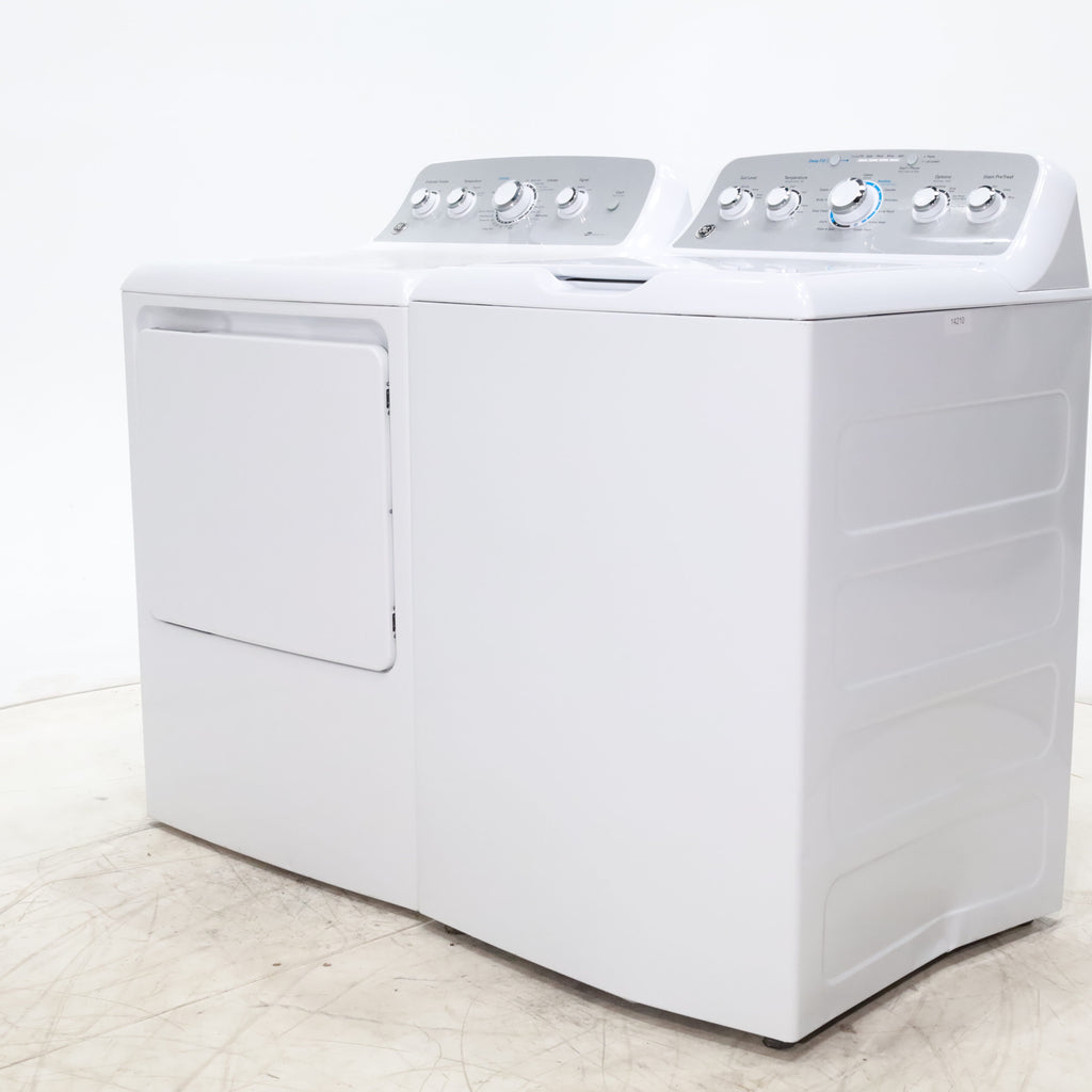 Pictures of ENERGY STAR GE 4.6 cu. ft. Top Load Washing Machine with Stainless Steel Basket and 7.2 cu. ft. Electric Dryer with HE Sensor Dry - Scratch & Dent - Minor - Neu Appliance Outlet - Discount Appliance Outlet in Austin, Tx