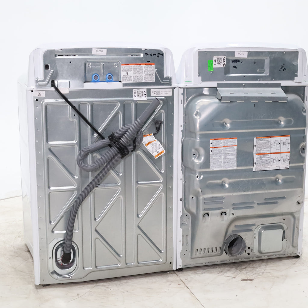 Pictures of ENERGY STAR GE 4.6 cu. ft. Top Load Washing Machine with Stainless Steel Basket and 7.2 cu. ft. Electric Dryer with HE Sensor Dry - Scratch & Dent - Minor - Neu Appliance Outlet - Discount Appliance Outlet in Austin, Tx