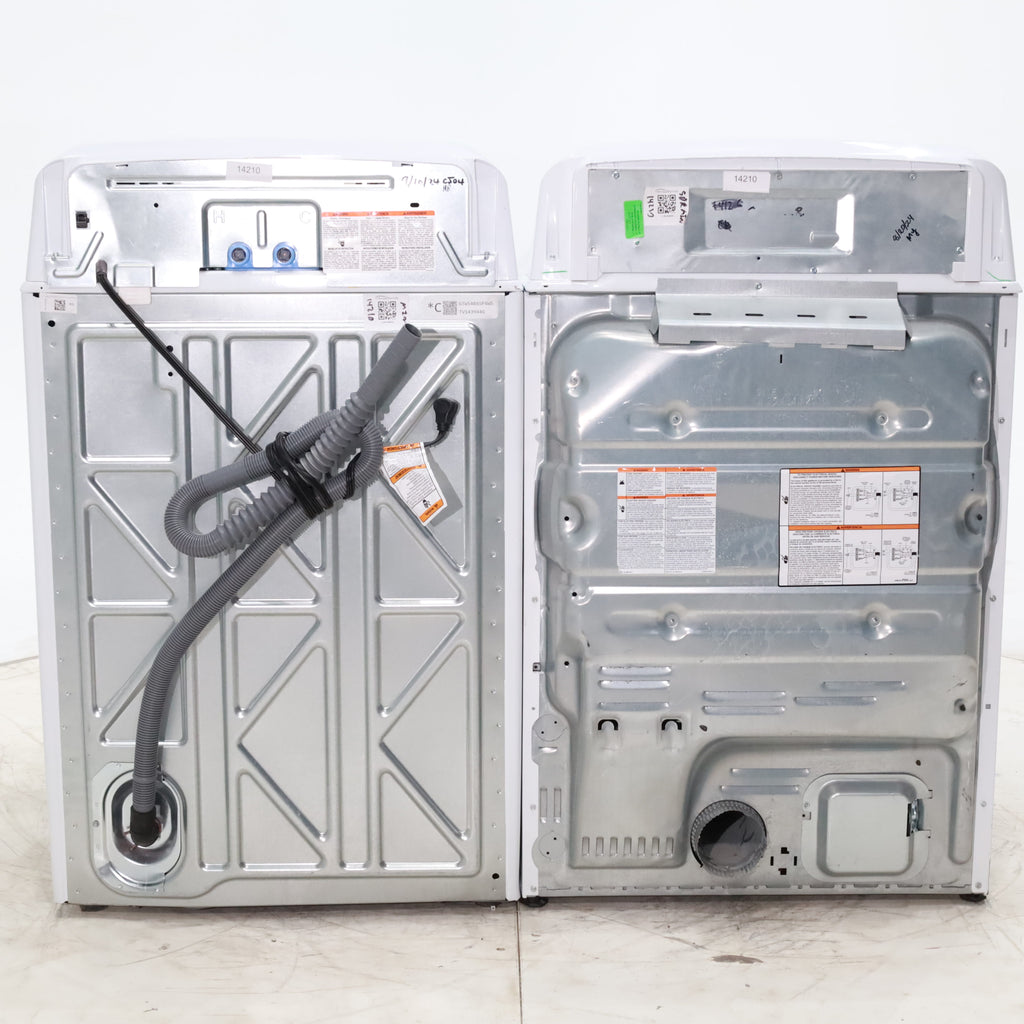 Pictures of ENERGY STAR GE 4.6 cu. ft. Top Load Washing Machine with Stainless Steel Basket and 7.2 cu. ft. Electric Dryer with HE Sensor Dry - Scratch & Dent - Minor - Neu Appliance Outlet - Discount Appliance Outlet in Austin, Tx