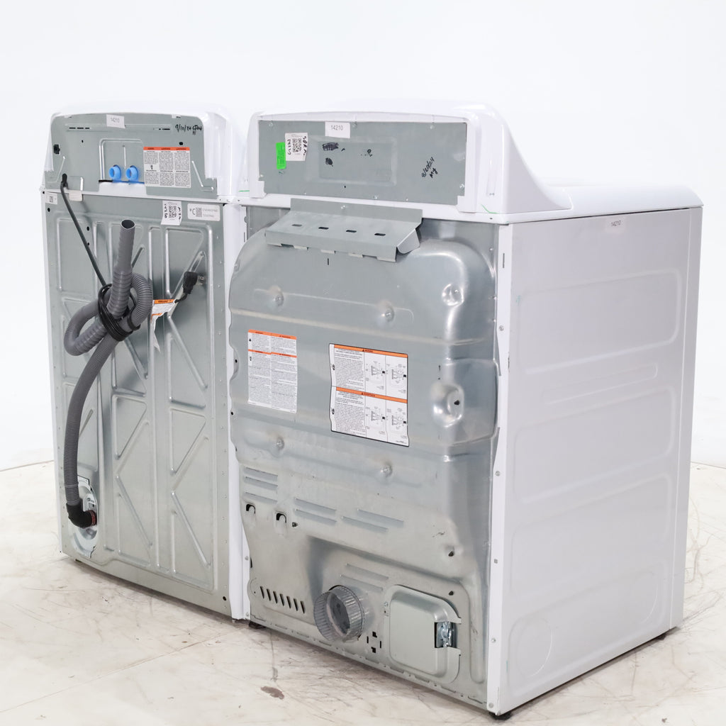 Pictures of ENERGY STAR GE 4.6 cu. ft. Top Load Washing Machine with Stainless Steel Basket and 7.2 cu. ft. Electric Dryer with HE Sensor Dry - Scratch & Dent - Minor - Neu Appliance Outlet - Discount Appliance Outlet in Austin, Tx