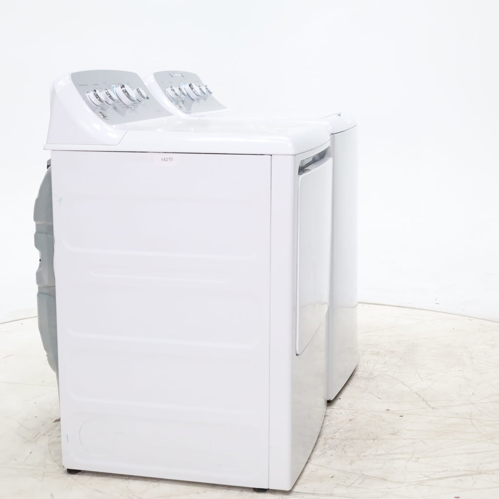 Pictures of ENERGY STAR GE 4.6 cu. ft. Top Load Washing Machine with Stainless Steel Basket and 7.2 cu. ft. Electric Dryer with HE Sensor Dry - Scratch & Dent - Minor - Neu Appliance Outlet - Discount Appliance Outlet in Austin, Tx