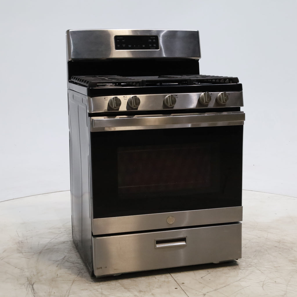 Pictures of Stainless Steel GE 5.0 cu. ft. Freestanding 5 Burner Gas Range with Cast-Iron Grates - Scratch & Dent - Minor - Neu Appliance Outlet - Discount Appliance Outlet in Austin, Tx