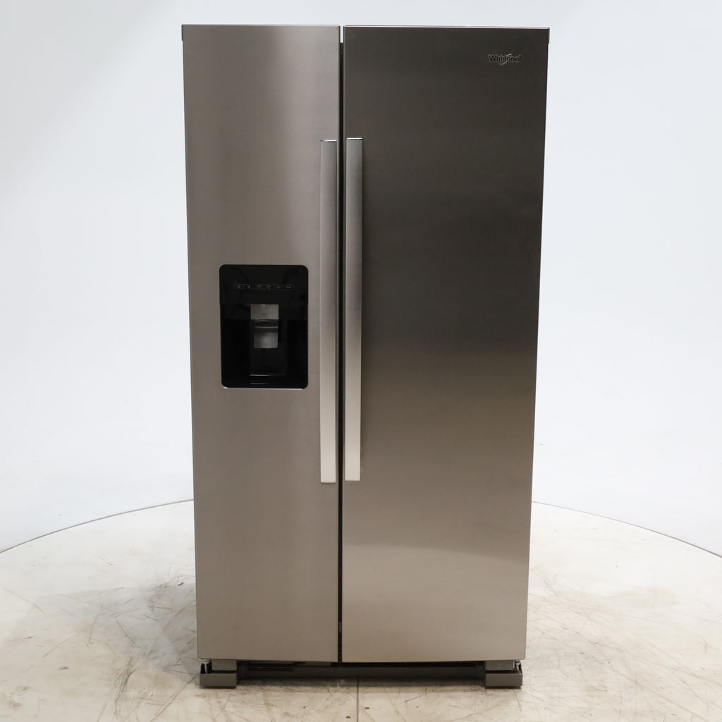 Pictures of 33 in. Wide Fingerprint-Resistant Stainless Steel Whirlpool 21.4 cu. ft. Side by Side Refrigerator with In Door Ice and Water Dispenser - Scratch & Dent - Minor - Neu Appliance Outlet - Discount Appliance Outlet in Austin, Tx