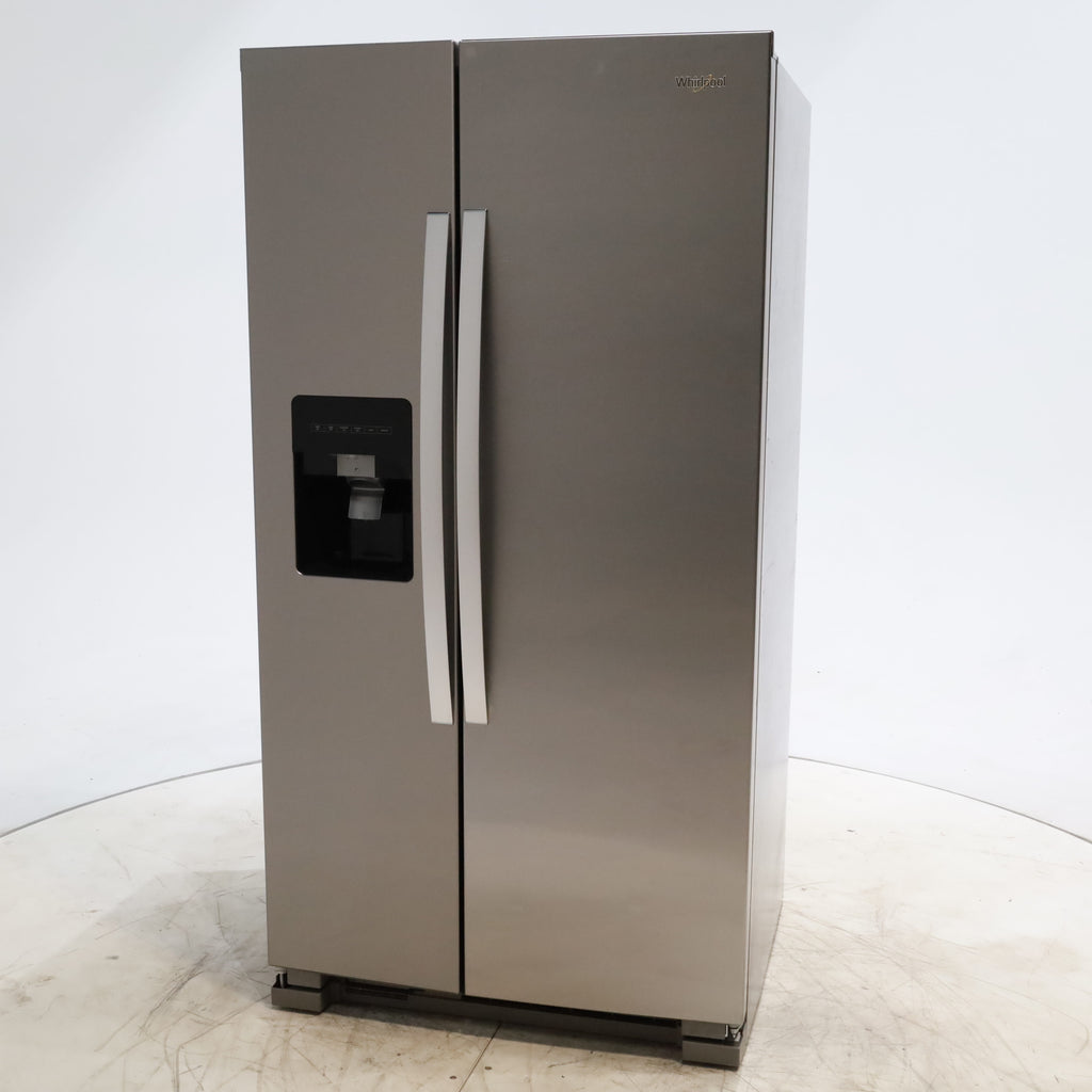 Pictures of 33 in. Wide Fingerprint-Resistant Stainless Steel Whirlpool 21.4 cu. ft. Side by Side Refrigerator with In Door Ice and Water Dispenser - Scratch & Dent - Minor - Neu Appliance Outlet - Discount Appliance Outlet in Austin, Tx
