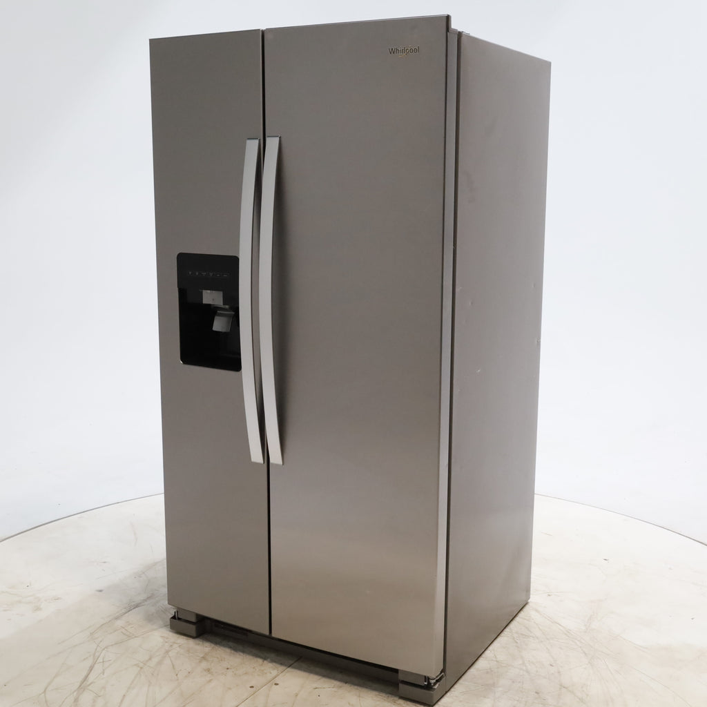 Pictures of 33 in. Wide Fingerprint-Resistant Stainless Steel Whirlpool 21.4 cu. ft. Side by Side Refrigerator with In Door Ice and Water Dispenser - Scratch & Dent - Minor - Neu Appliance Outlet - Discount Appliance Outlet in Austin, Tx