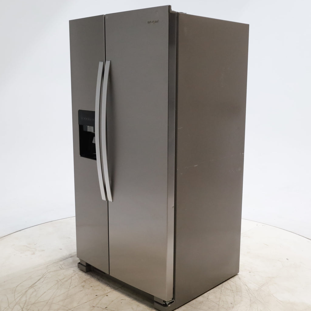 Pictures of 33 in. Wide Fingerprint-Resistant Stainless Steel Whirlpool 21.4 cu. ft. Side by Side Refrigerator with In Door Ice and Water Dispenser - Scratch & Dent - Minor - Neu Appliance Outlet - Discount Appliance Outlet in Austin, Tx