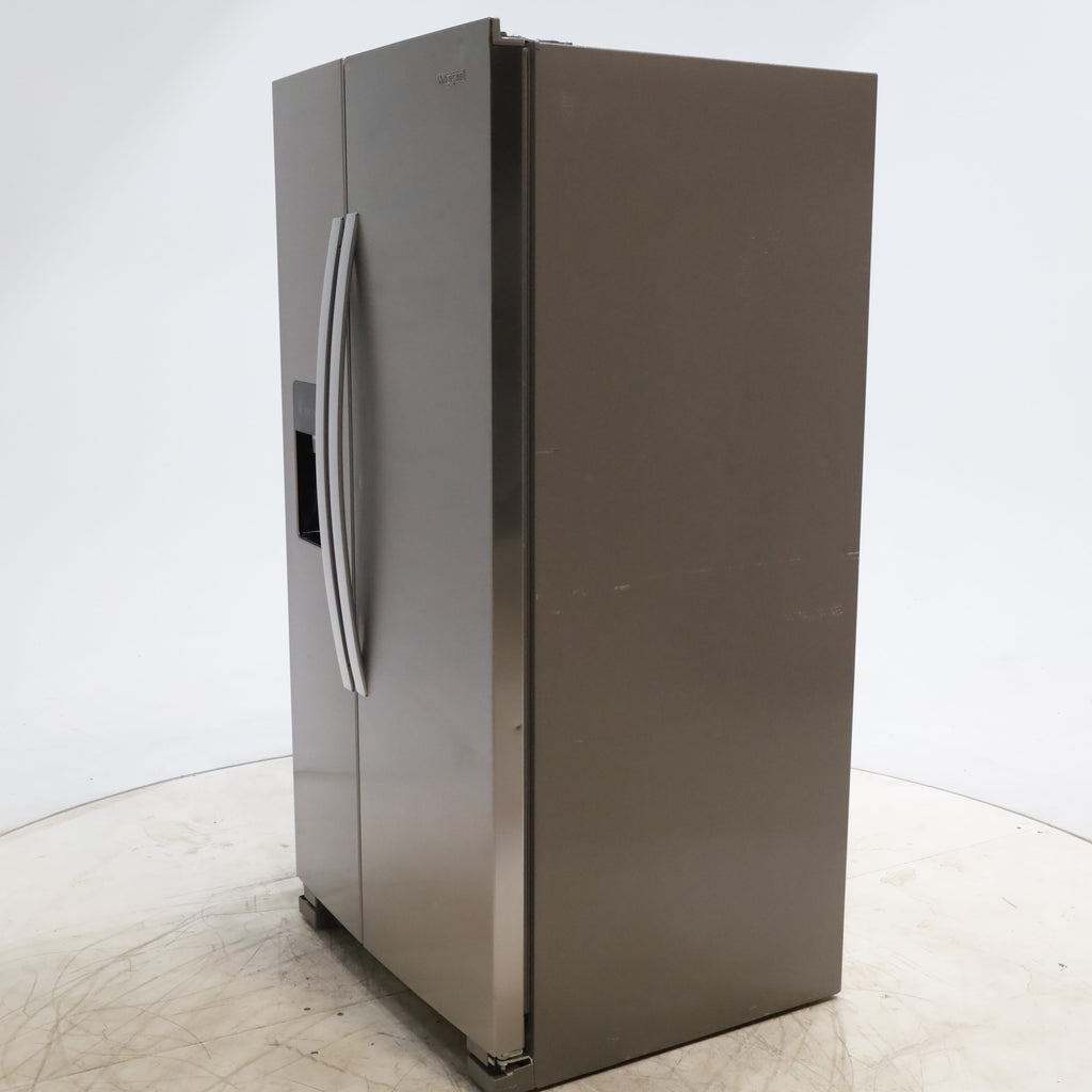 Pictures of 33 in. Wide Fingerprint-Resistant Stainless Steel Whirlpool 21.4 cu. ft. Side by Side Refrigerator with In Door Ice and Water Dispenser - Scratch & Dent - Minor - Neu Appliance Outlet - Discount Appliance Outlet in Austin, Tx