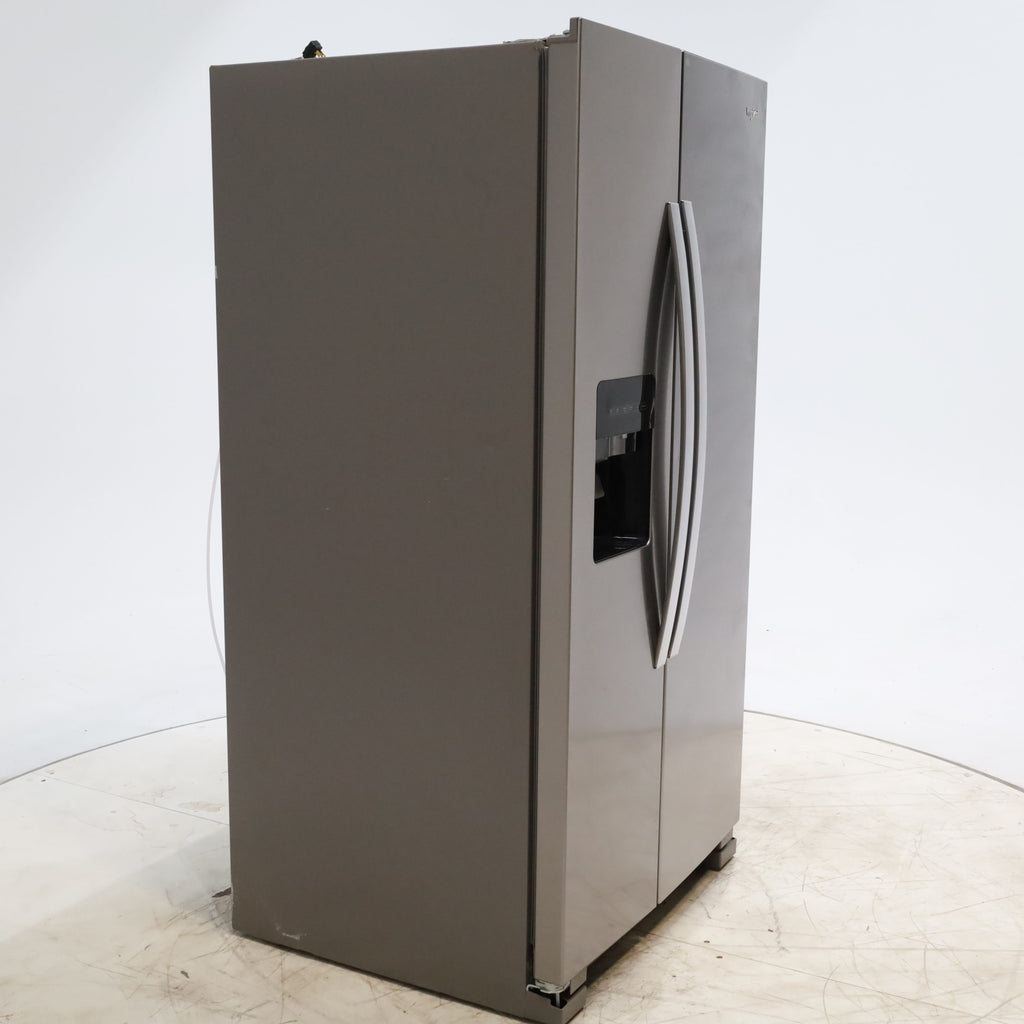 Pictures of 33 in. Wide Fingerprint-Resistant Stainless Steel Whirlpool 21.4 cu. ft. Side by Side Refrigerator with In Door Ice and Water Dispenser - Scratch & Dent - Minor - Neu Appliance Outlet - Discount Appliance Outlet in Austin, Tx