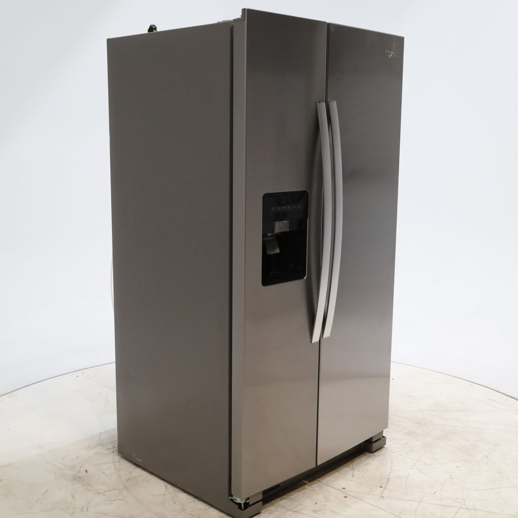 Pictures of 33 in. Wide Fingerprint-Resistant Stainless Steel Whirlpool 21.4 cu. ft. Side by Side Refrigerator with In Door Ice and Water Dispenser - Scratch & Dent - Minor - Neu Appliance Outlet - Discount Appliance Outlet in Austin, Tx