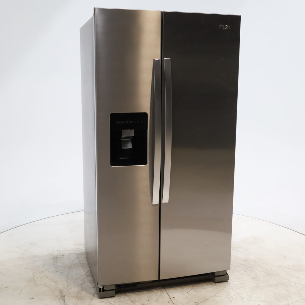Pictures of 33 in. Wide Fingerprint-Resistant Stainless Steel Whirlpool 21.4 cu. ft. Side by Side Refrigerator with In Door Ice and Water Dispenser - Scratch & Dent - Minor - Neu Appliance Outlet - Discount Appliance Outlet in Austin, Tx