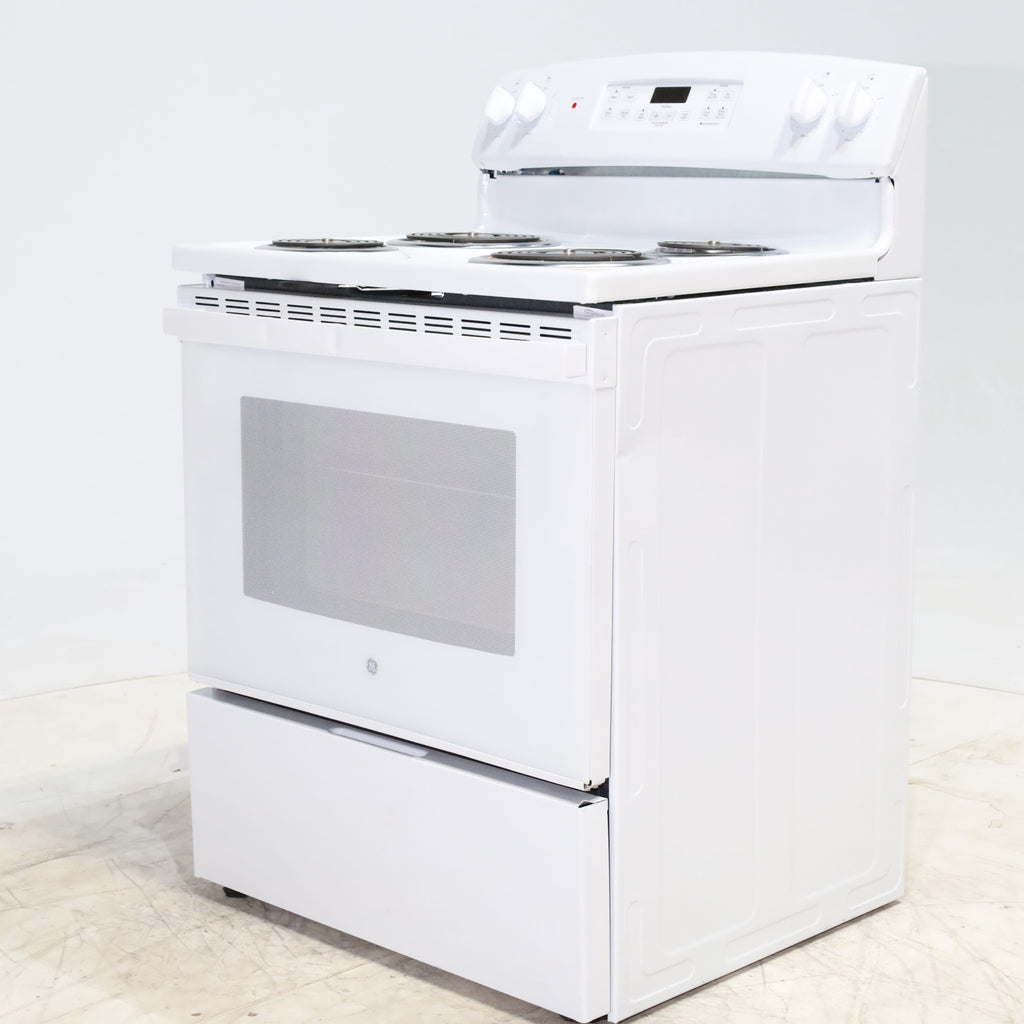 Pictures of White GE 5.0 cu. ft. Freestanding 4 Heating Element Electric Range with Dual Element Baking - Scratch & Dent - Minor - Neu Appliance Outlet - Discount Appliance Outlet in Austin, Tx